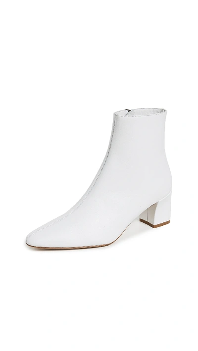 Vince Women's Lanica Leather Block Heel Booties In White