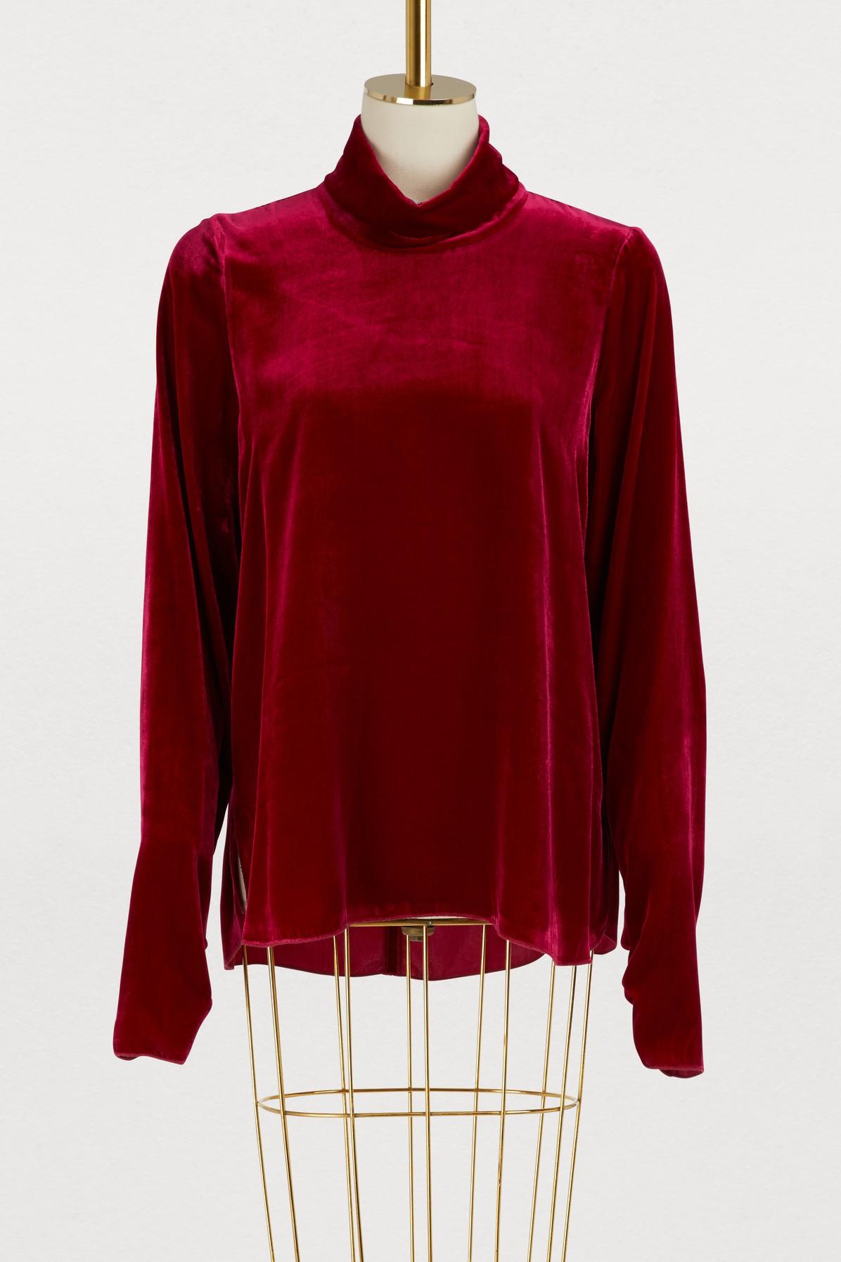 velvet turtleneck top