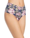 Hanky Panky Florentina Retro Floral-print Stretch-lace Thong In Petrol