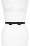 Kate Spade Smooth Bow Belt In Black