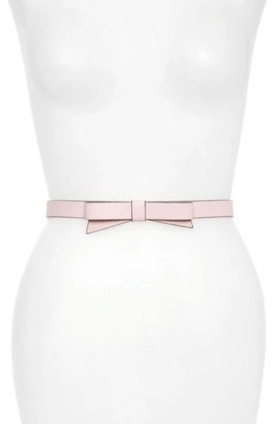 Kate Spade Smooth Bow Belt In Pastry Pink