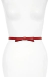 Kate Spade Smooth Bow Belt In Heirloom Red