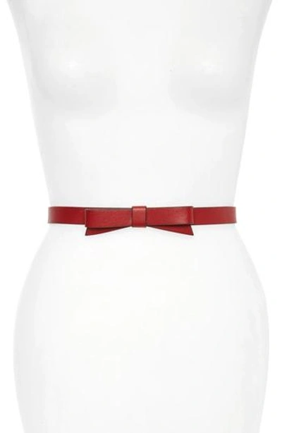 Kate Spade Smooth Bow Belt In Heirloom Red