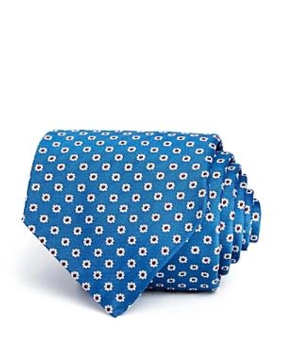 Turnbull & Asser Neat Daisy Silk Classic Tie In Blue