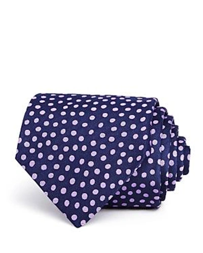 Turnbull & Asser Sporadic Egg Spot Silk Classic Tie In Navy/purple