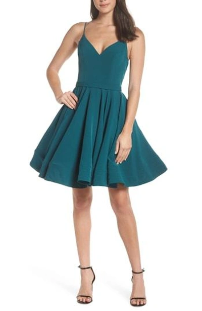 Mac Duggal Fit & Flare Party Dress In Teal