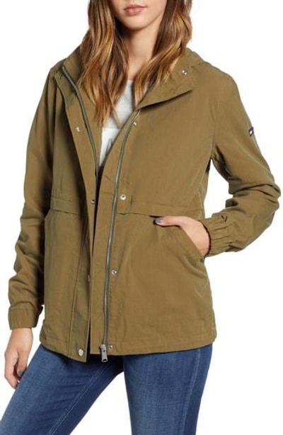 Tommy Jeans Hooded Field Jacket In Military Olive