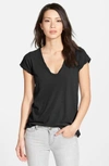 James Perse High Gauge Jersey Deep V Tee In Black