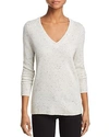 Aqua Cashmere V-neck Cashmere Sweater - 100% Exclusive In Ash Nep