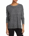 Aqua Cashmere High/low Cashmere Sweater - 100% Exclusive In Black/white Twist