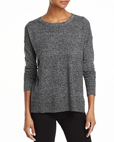 Aqua Cashmere High/low Cashmere Sweater - 100% Exclusive In Black/white Twist