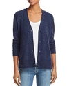 Aqua Cashmere V-neck Cashmere Cardigan - 100% Exclusive In Navy Nep