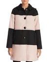 Kate Spade Color-block Trench Coat In Black/cameo Pink