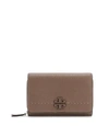 Tory Burch Mcgraw Wallet Crossbody In Silver Maple