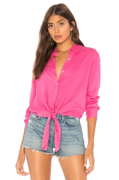 By The Way. Carrie Button Up Blouse In Hot Pink