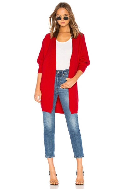 Lovers & Friends Lovers + Friends Ribbed Cardigan In Red. In Deep Red