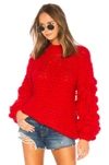 Tularosa Chunky Sleeve Sweater In Red.