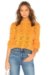 Tularosa Open Weave Sweater In Marigold