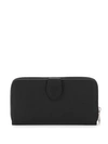 Longchamp Leather Snap Wallet In Black