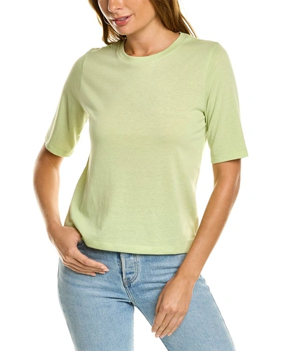 Vince Easy Elbow Sleeve Top In Green