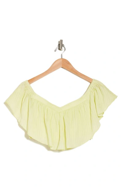 Vici Collection Breeze Off The Shoulder Crop Top In Lime