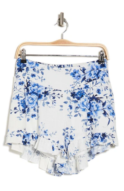 Vici Collection Concord Floral Shorts In Blue / White