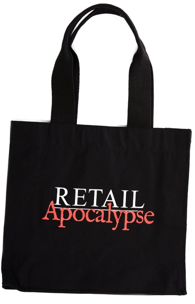 Idea Books Retail Apocalypse Organic Cotton Tote In Black