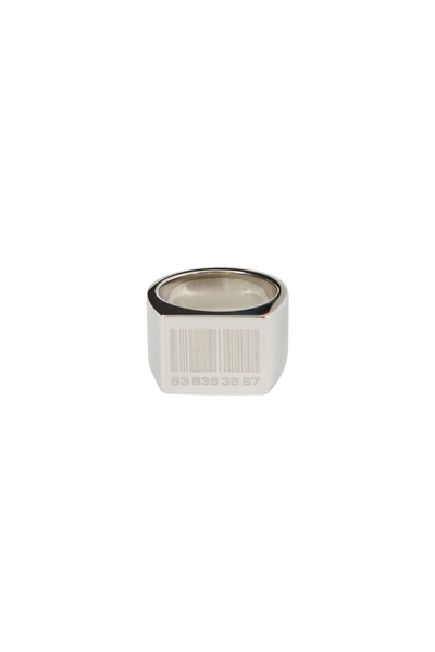 Vtmnts Barcode Ring In Silver