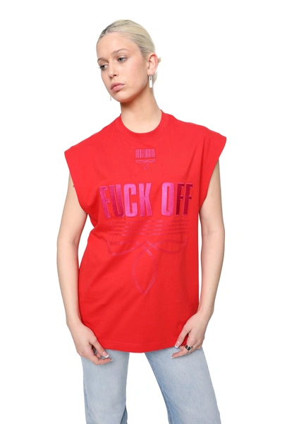 Vtmnts Sleeveless Cotton T-shirt In Red