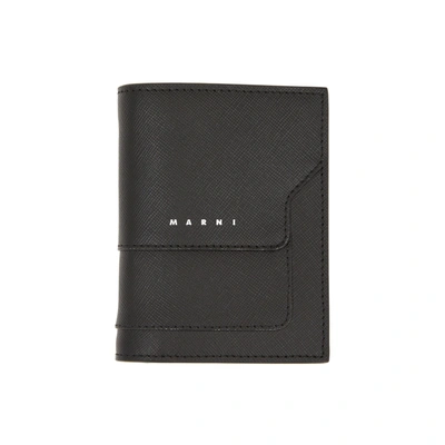 Marni Black Saffiano Leather Bi-fold Wallet