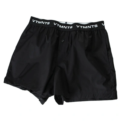 Vtmnts Logo Relaxed Boxer Shorts In Black