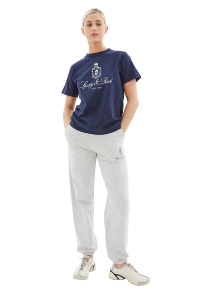 Sporty And Rich Vendome T-shirt In Navy/white