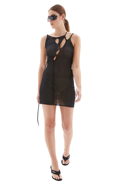 Ottolinger Knit Strappy Mini Dress In Black