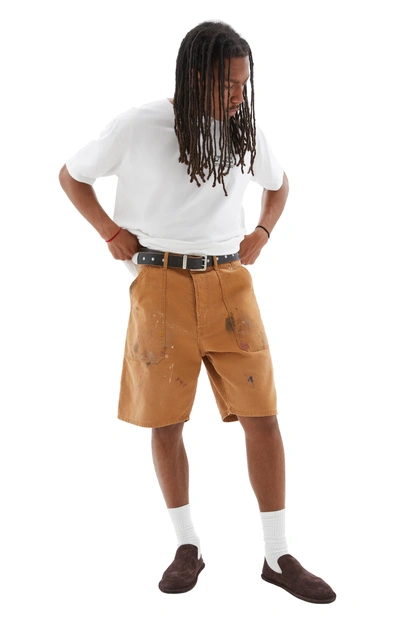 Btfl Worn Carpenter Shorts In Tan