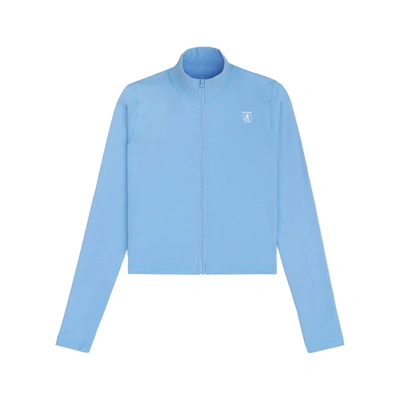 Sporty And Rich Runner Active Zip Up Jacket In Atlantic/white