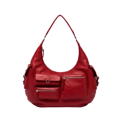 Blumarine Large Hobo Bag With Cargo Pockets In Red