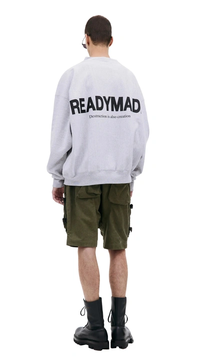 Readymade M-neck Smile Sweatshirt In Grey