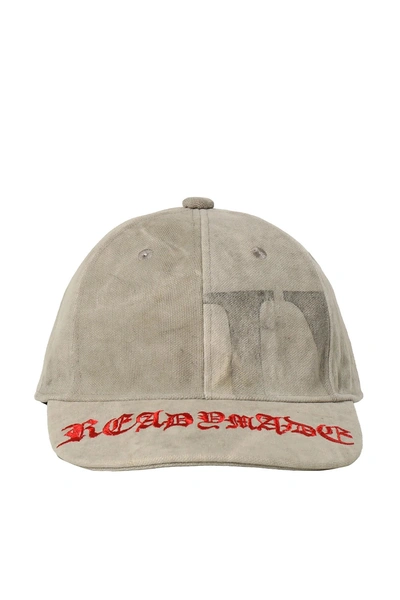 Readymade Smile Cap With Logo Embroidery In Beige