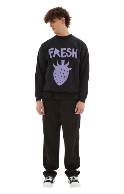 Westfall Purpleberry Fresh Crew Sweatshirt In Black