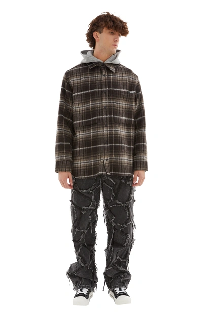 Nahmias Hooded Flannel Shirt In Brown