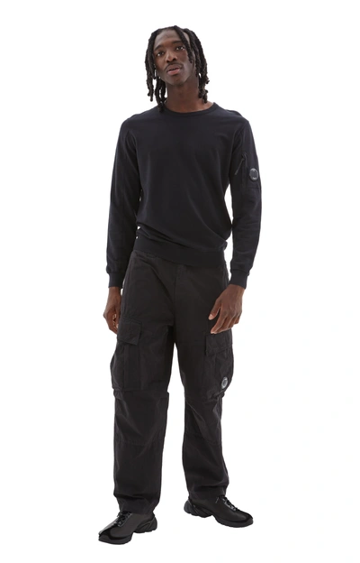 C.p. Company Microreps Loose Cargo Pants In Black