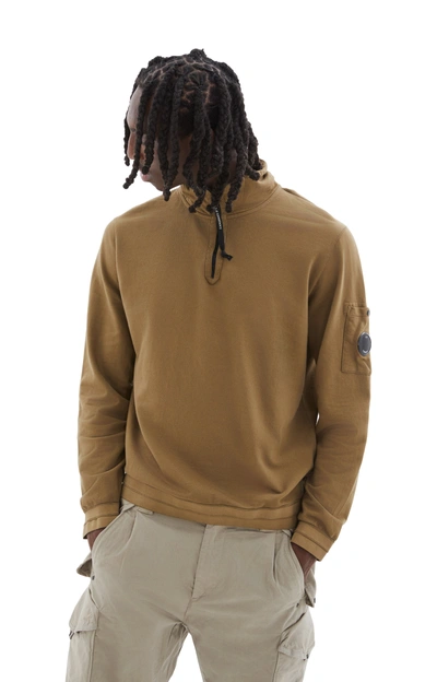 C.p. Company Light Fleece Zipped Sweatshirt In Butternut
