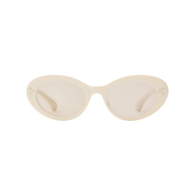 Sporty And Rich Frame N.05 Sunglasses In Cream/gold