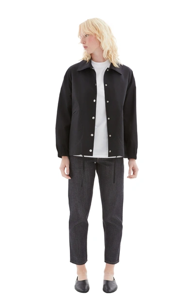 Jil Sander Logo Blouson Jacket In Black