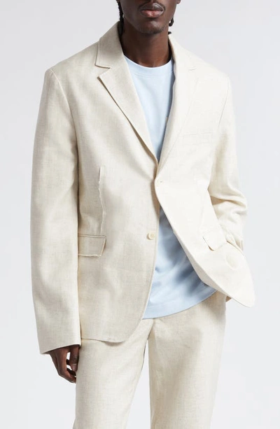 Jacquemus La Waistcoate Deconstructed Viscose & Linen Blazer In Light Beige