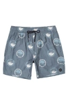 Rvca Barnes Swim Trunks In Kvk9-black Band