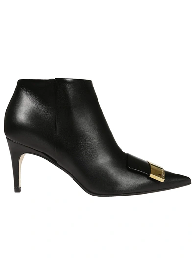 Sergio Rossi Mid-heel Ankle Boots In Black