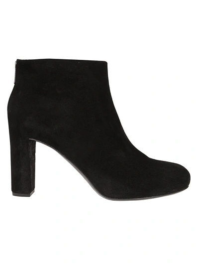 Roberto Del Carlo Back Zipped Ankle Boots In Black