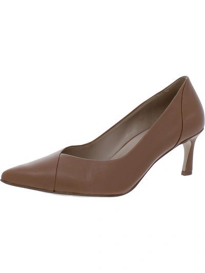 27 Edit Faris Womens Leather Pointed Toe Pumps In Beige