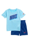 Nike Kids' Dri-fit T-shirt & Shorts Set In Indigo Force